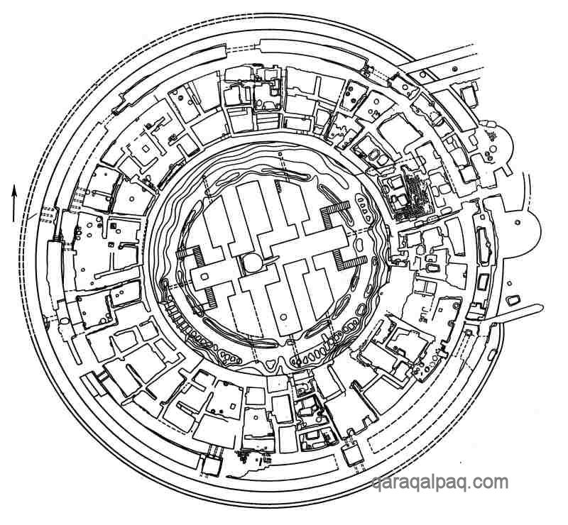 Plan of Qoy Qirilg'an Qala, 1957