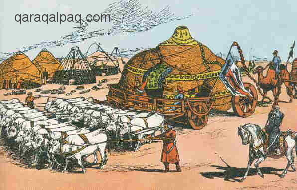 Transporting a Mongol yurt