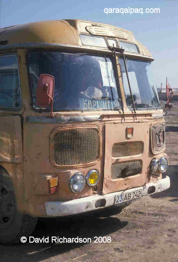 Old bus at Taxta Ko'pir