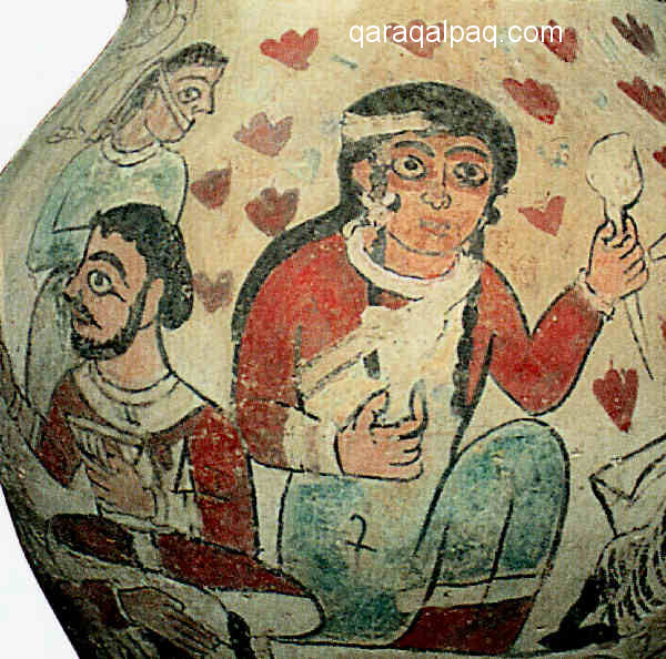 Unveiled woman on Sasanian vase