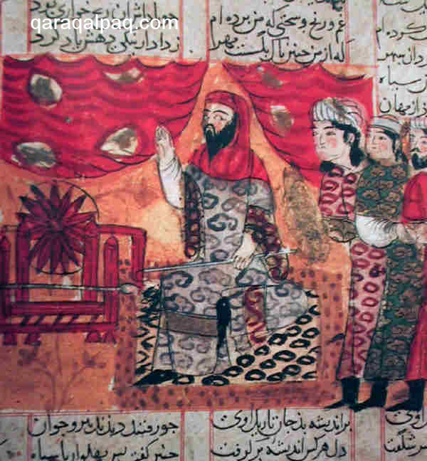 Bahram Chubina wears the woman's clothes sent by Hurmuzd