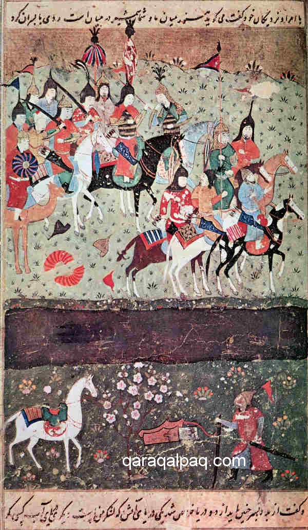 Jalal ad-Din escaping across the Indus