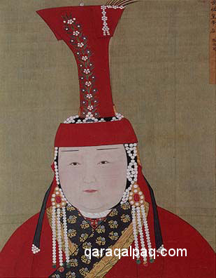 Mongol woman with boghtaq
