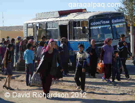 Bus at Shimbay Sunday bazaar